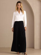 [Blanco] SilkSilky-ES Long Sleeve Blusas 006