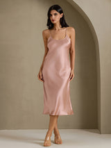 [Toscana] SilkSilky-ES Spaghetti Strap V Neck Vestido 003