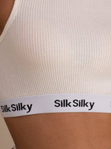 [Blanco] SilkSilky-ES Sleeveless Crew Neck Top de tirantes 006