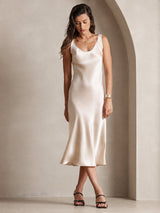 [Beige] SilkSilky-ES Sleeveless Vestido 001