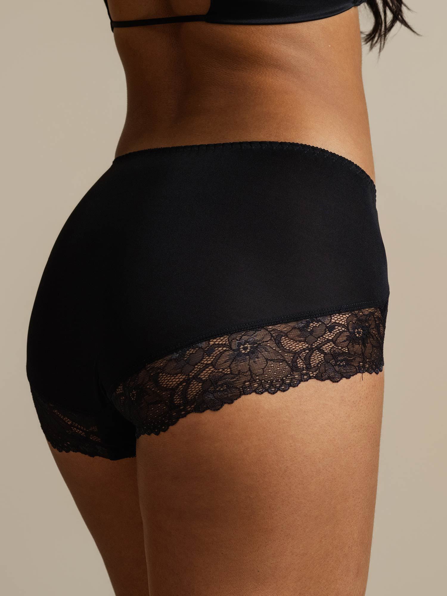 [Negro] SilkSilky-ES Seda Pura Panty 008,