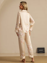 [Champán] SilkSilky-ES Long Sleeve Lapel Collar Pijamas de mujer 002