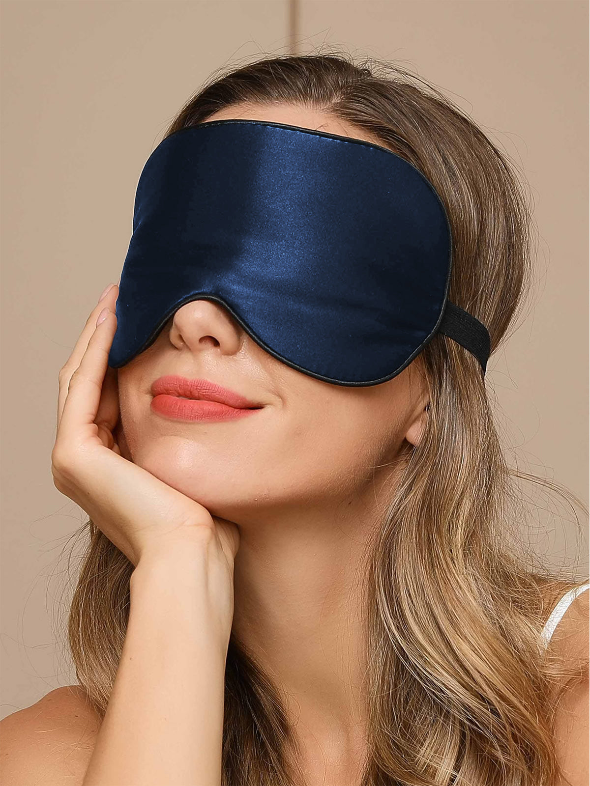 [Azul Oscuro] SilkSilky-ES 19Momme Seda Pura Eye Mask 002