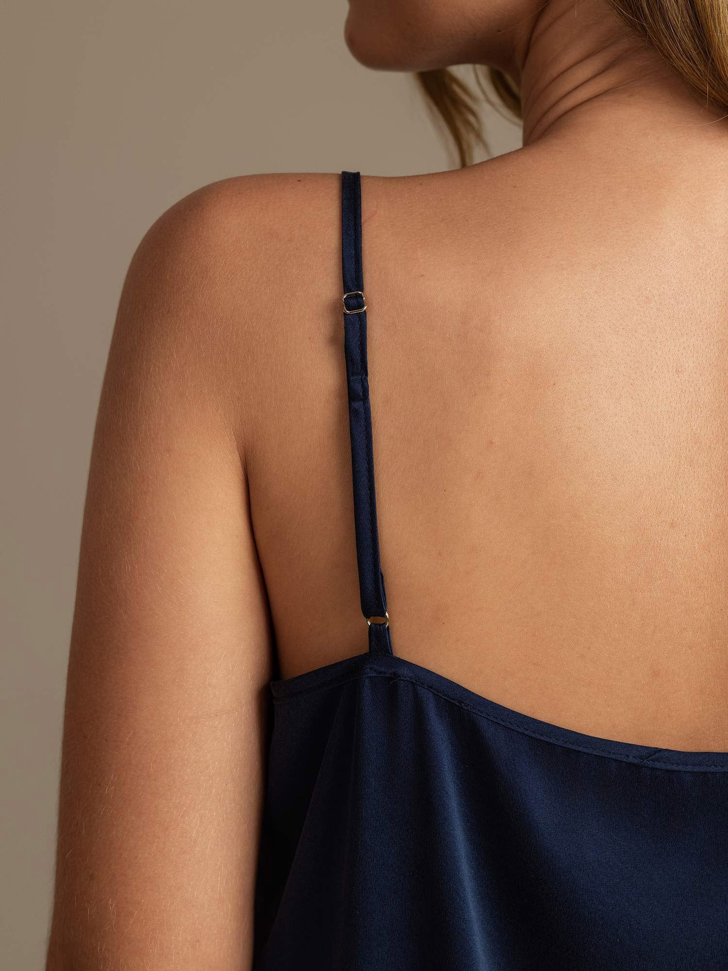 [Azul Oscuro] SilkSilky-ES 19Momme Seda Camisole Set 004,