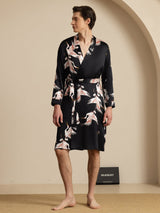 [Negro] SilkSilky-ES 19Momme Mens Robe 004