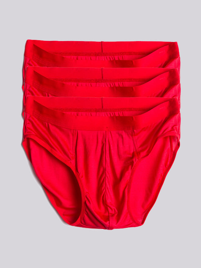 [Rojo] SilkSilky-ES Seda Pura Mens Underwear 005
