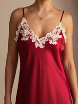 [Vino] SilkSilky-ES Spaghetti Strap V Neck Vestido 004