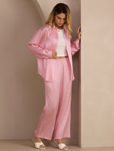 [Raya Diplomática Rosa] SilkSilky-ES Long Sleeve Lapel Collar Women's Outfit Sets 006