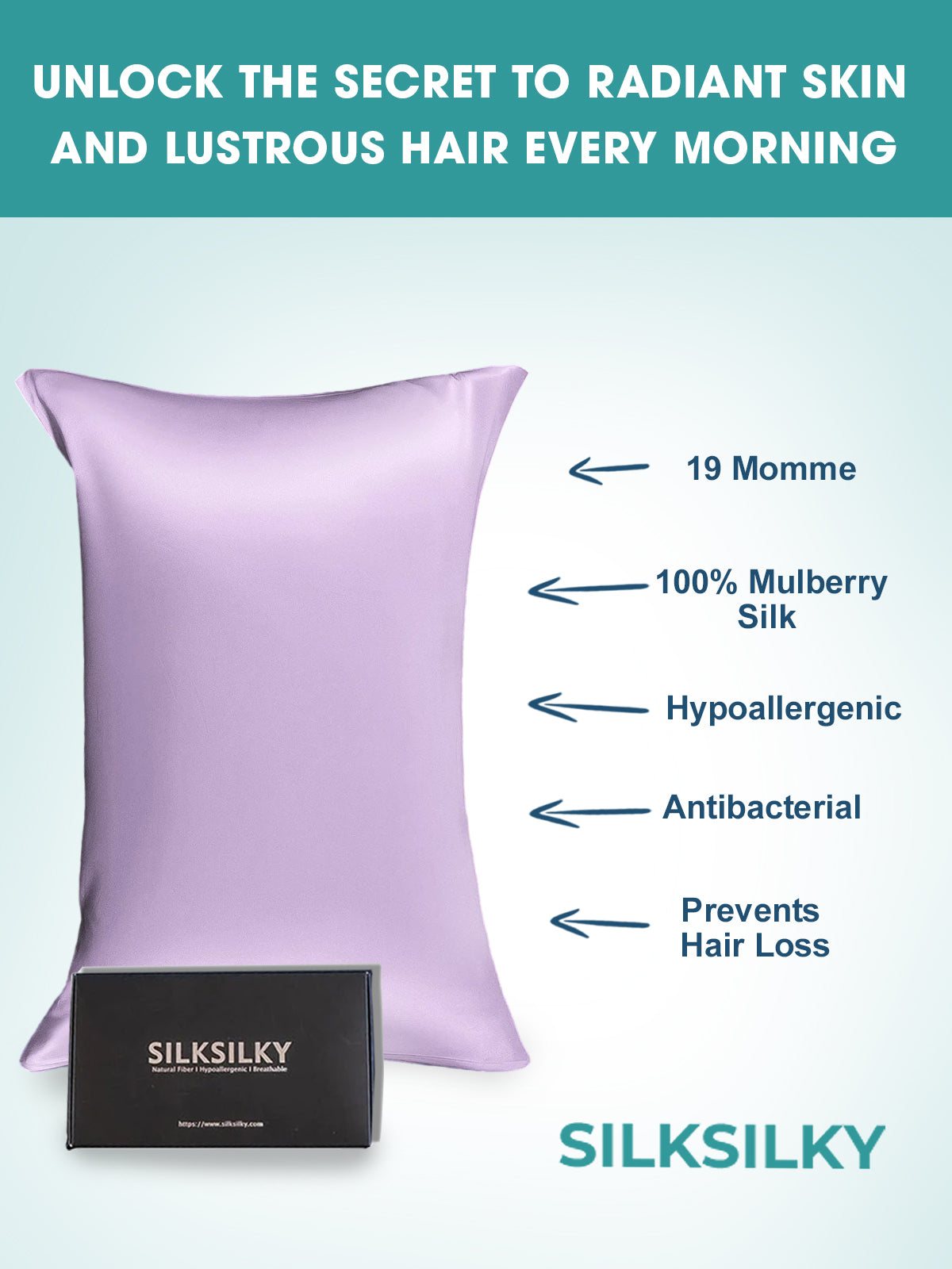 [Lavanda] SilkSilky-ES 19Momme Seda Pura Pillowcase 003