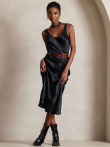 [Negro] SilkSilky-ES Sleeveless Vestido 001