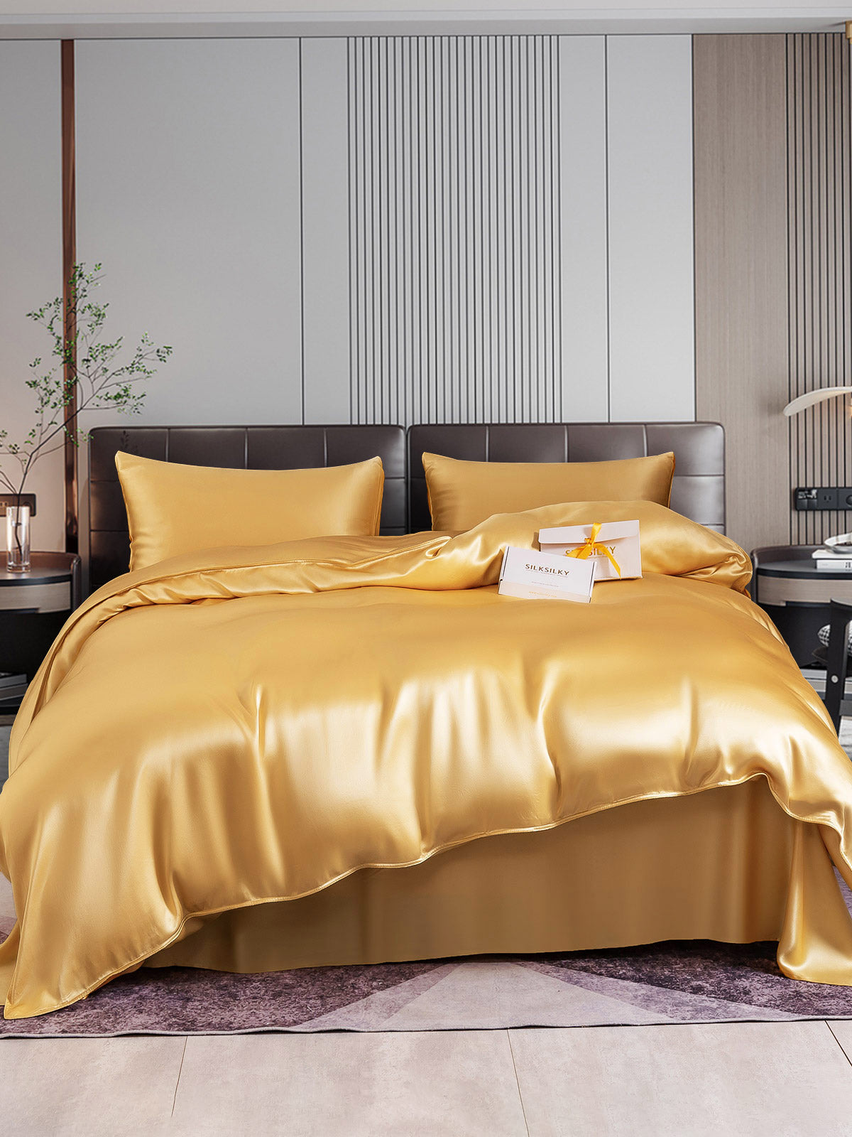 [Champán] SilkSilky-ES 22Momme Seda Pura Bedding Set 001
