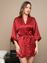 [Vino] SilkSilky-ES 3/4 Sleeve Bata de mujer 004