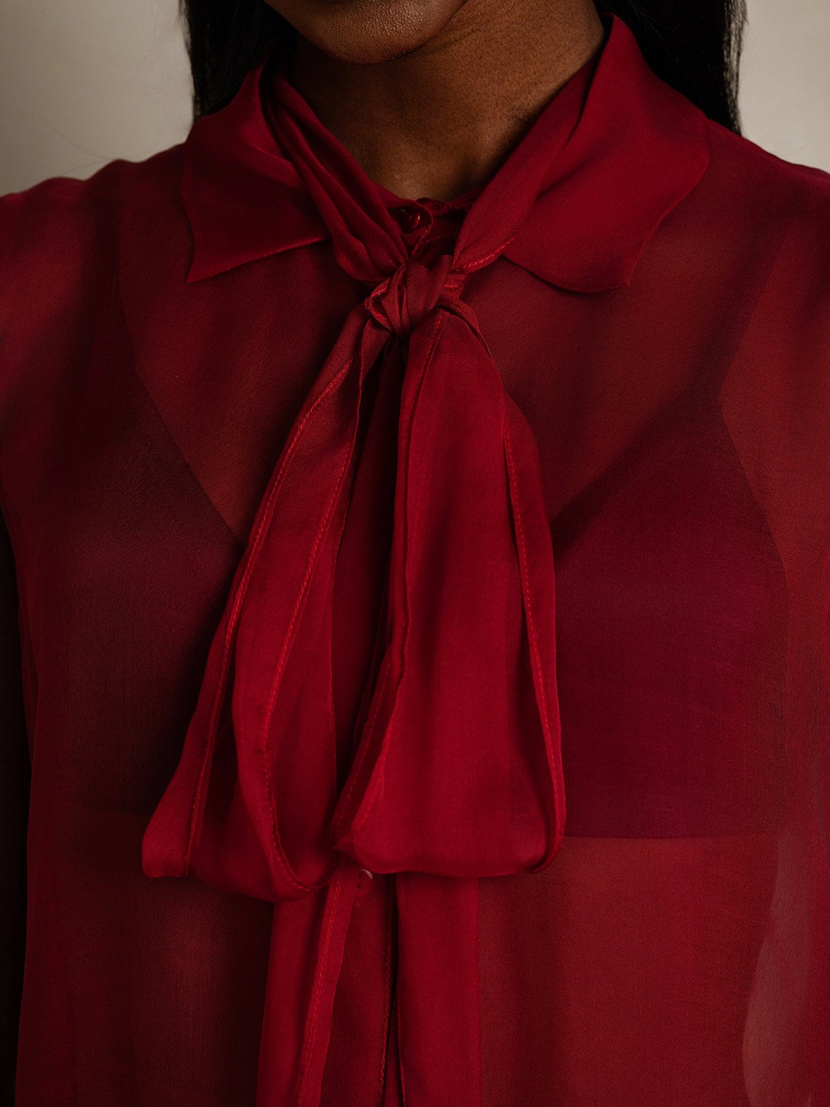 SilkSilky-ES Seda Pura Sin mangas Corbata Blusas de Mujer Vino 008