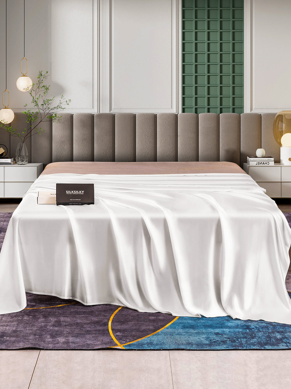 [Blanco] SilkSilky-ES 25Momme Seda Pura Sheet 001