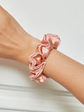 SilkSilky ES 19Momme Seda Pura Scrunchie Rosa 006