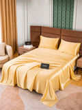 SilkSilky ES 25Momme Seda Pura Bedding Set Champán 005