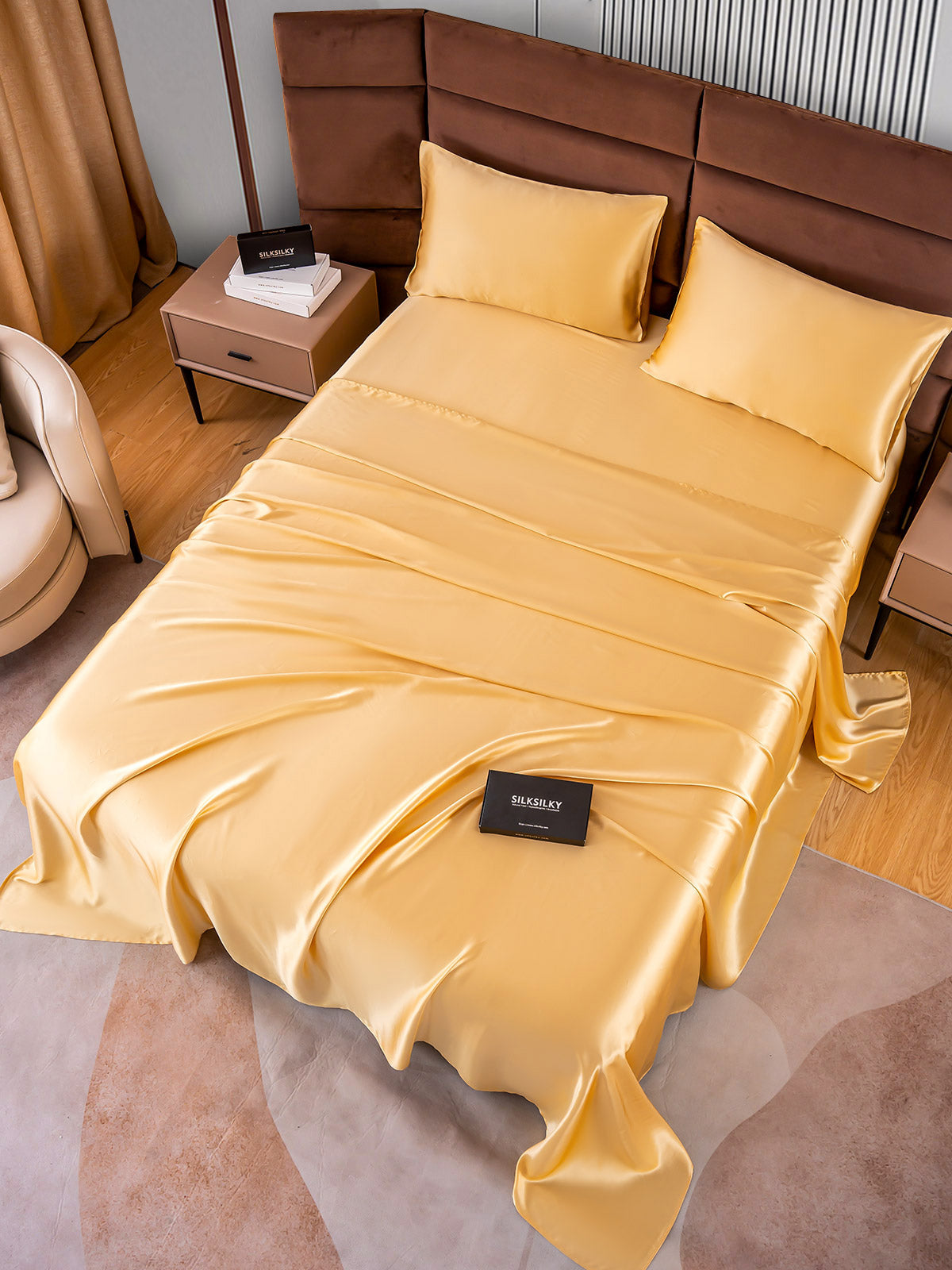 [Champán] SilkSilky-ES 22Momme Seda Pura Bedding Set 005