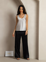 [Plata] SilkSilky-ES Sleeveless V Neck Top de tirantes 004