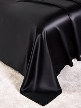 [Negro] SilkSilky-ES 22Momme Seda Pura Bedding Set 007,