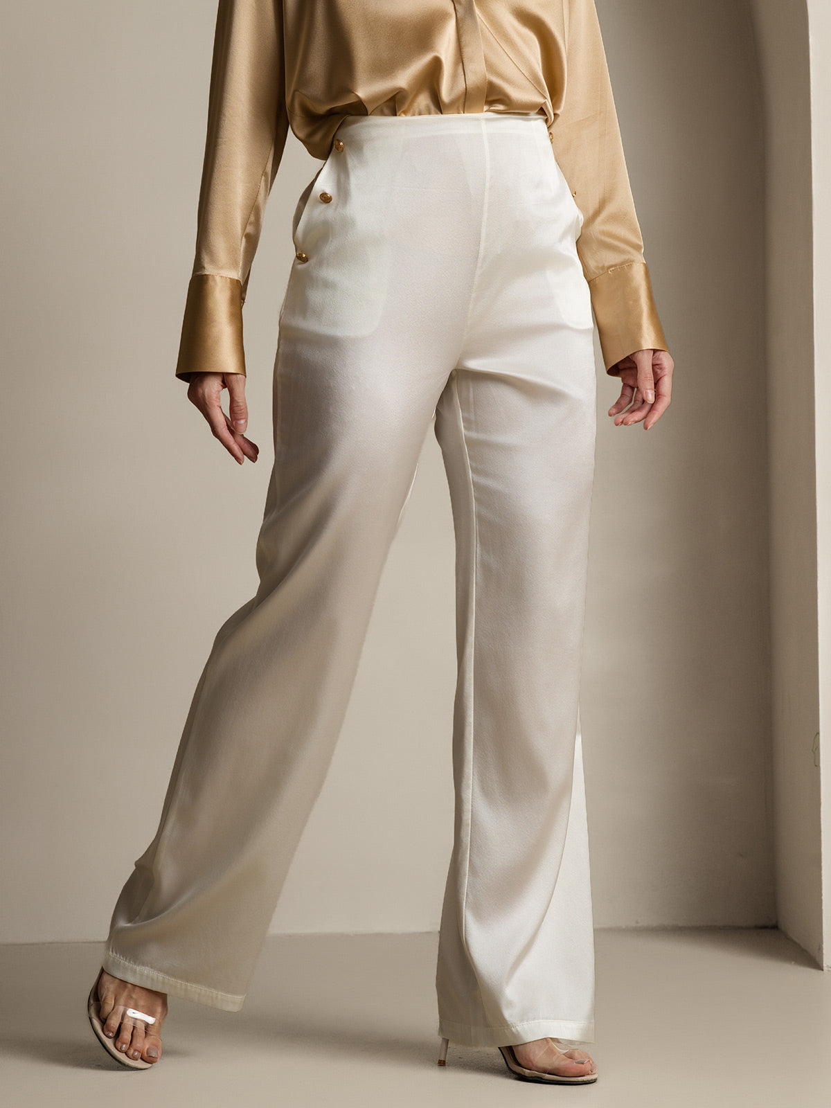[Blanco] SilkSilky-ES 19Momme Seda Womens Pants 004