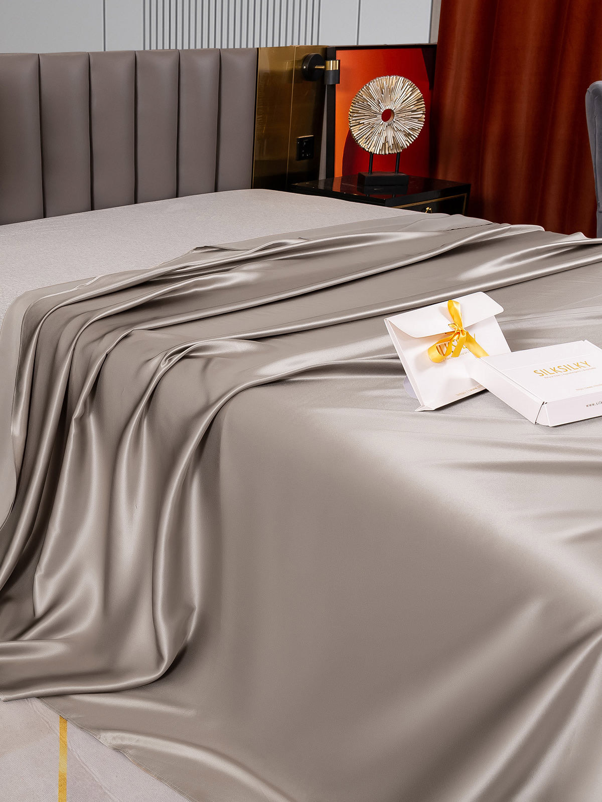 [Gris] SilkSilky-ES 22Momme Seda Pura Sheet 004