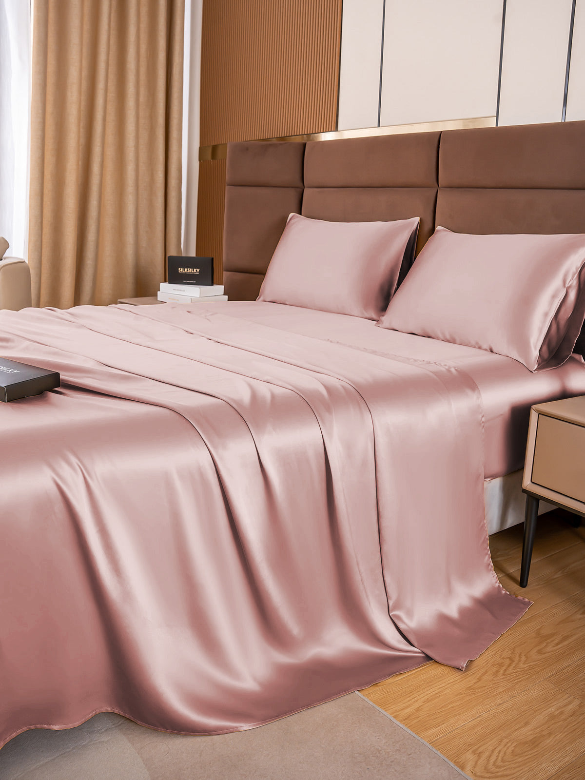 [Malva Pálido] SilkSilky-ES 19Momme Seda Pura Bedding Set 003