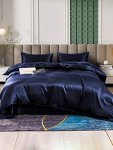 [Azul Oscuro] SilkSilky-ES 25Momme Seda Pura Bedding Set 001