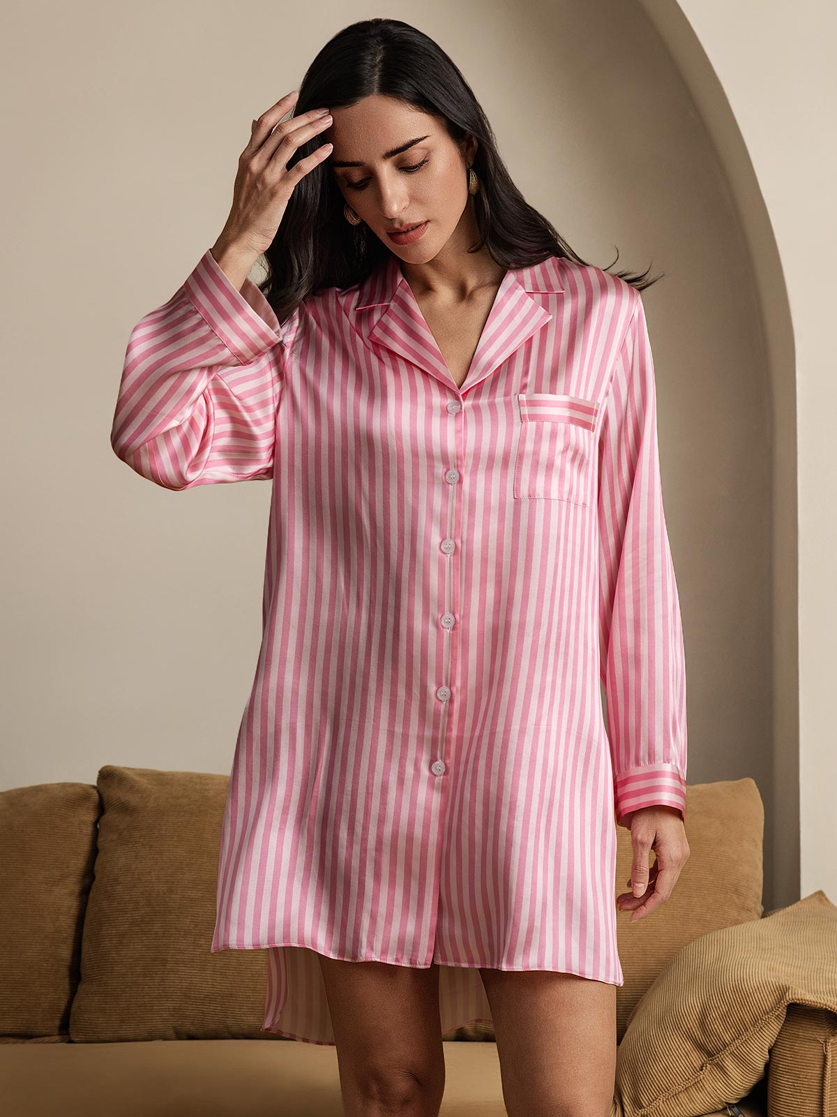 [Rosa] SilkSilky-ES Seda Pura Nightshirt 005
