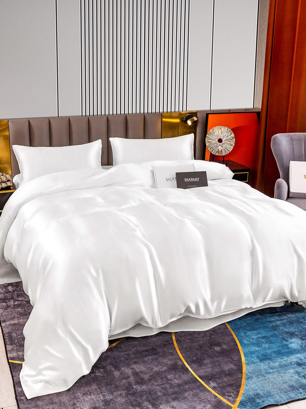 [Blanco] SilkSilky-ES 22Momme Seda Pura Bedding Set 003