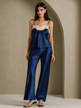 [Azul Oscuro] SilkSilky-ES Pantalones de mujer 004