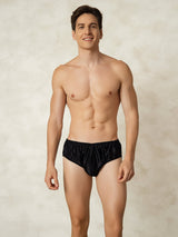 [Negro] SilkSilky-ES Seda Pura Mens Underwear 004