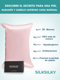 SilkSilky ES 30Momme Seda Pura Pillowcase Rosa 003