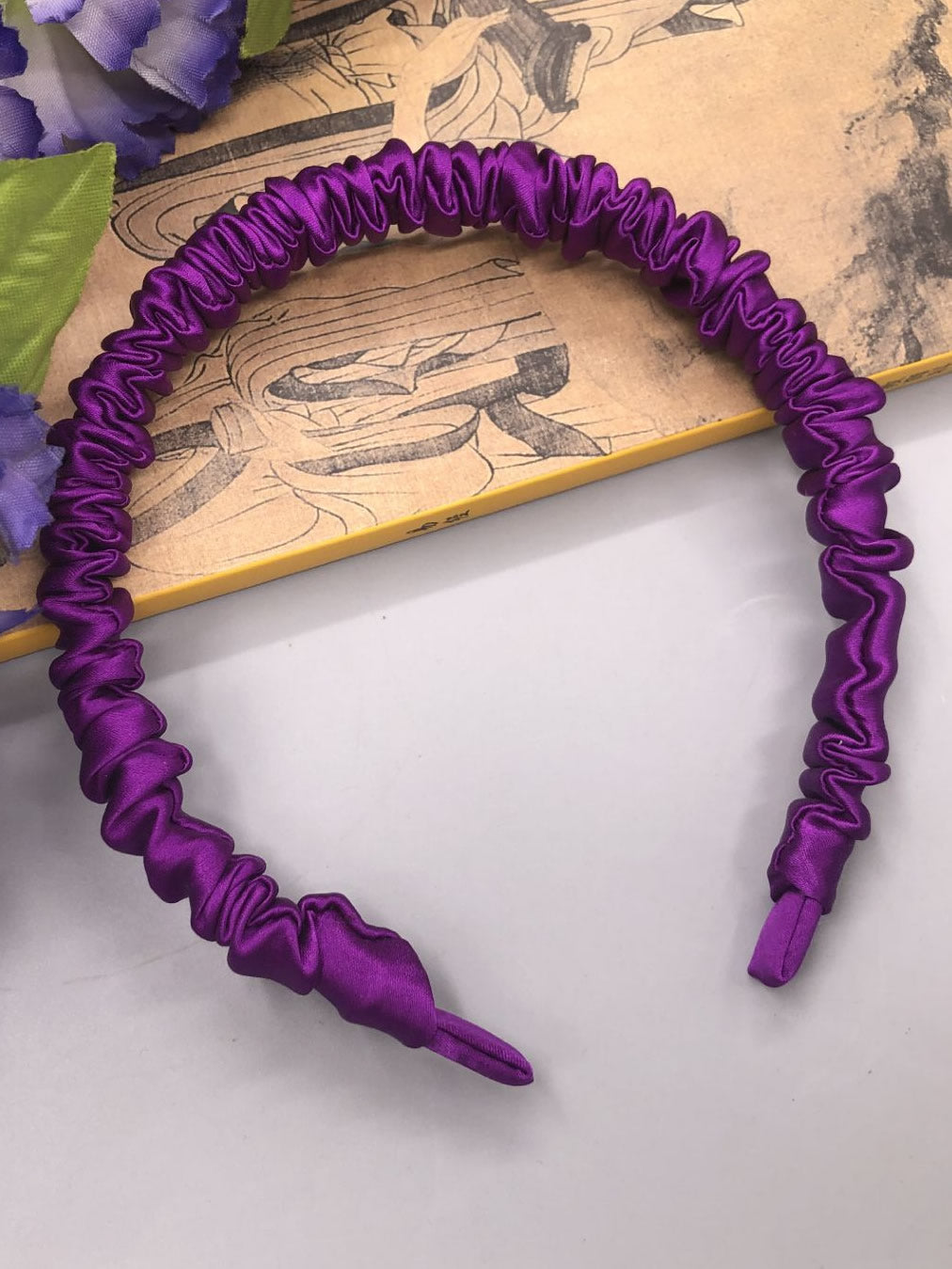 [Púrpura] SilkSilky-ES 19Momme Seda Pura Scrunchie 003