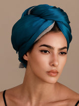 [Azul Real] SilkSilky-ES Turbante Para El Cabello 005