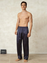[Cadena Azul Marino] SilkSilky-ES Mens Sleep Bottoms 004