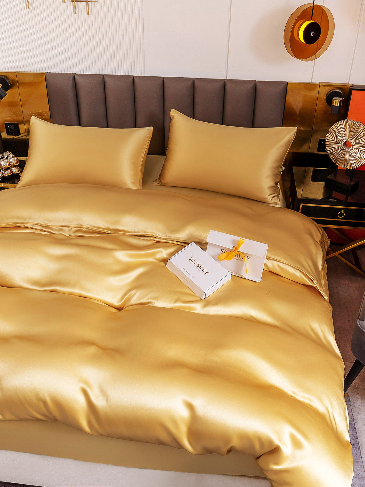 [Champán] SilkSilky-ES 19Momme Seda Pura Bedding Set 005