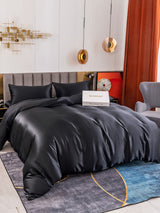 [Negro] SilkSilky-ES 19Momme Juego de ropa de cama 001