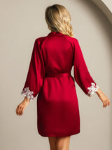 [Vino] SilkSilky-ES 3/4 Sleeve Bata de mujer 002