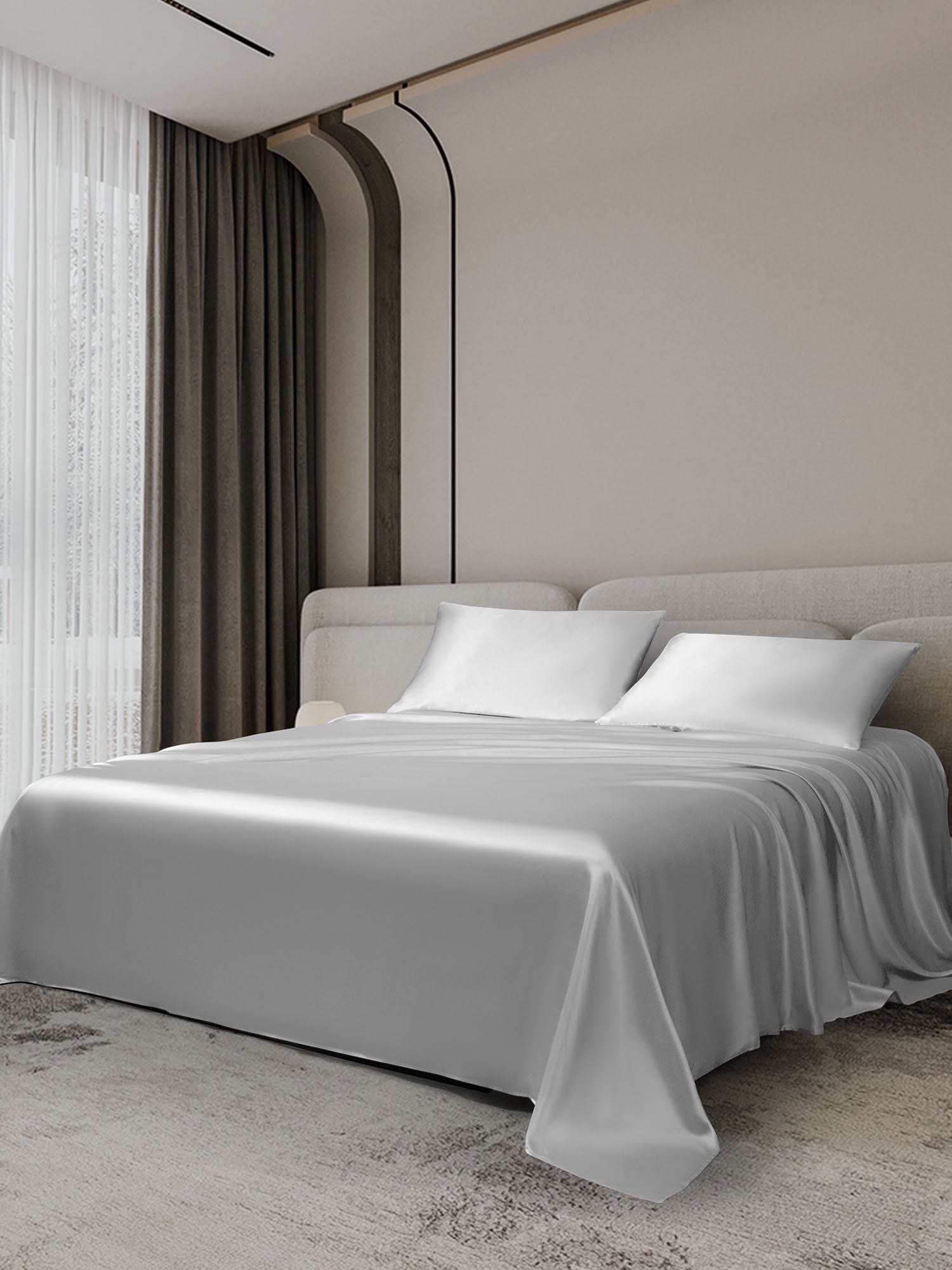 [Plata] SilkSilky-ES 19Momme Juego de ropa de cama 002