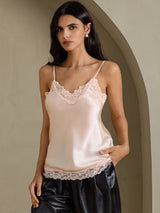 [Rosa] SilkSilky-ES V Neck Top de tirantes 003