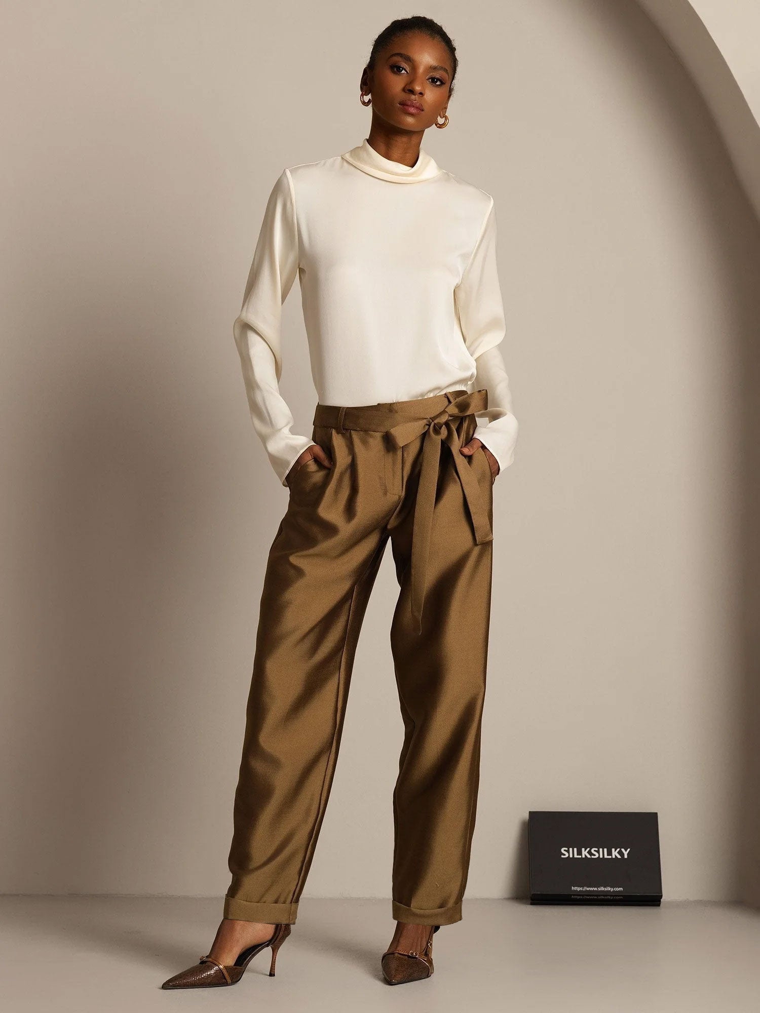 [Bronce] SilkSilky-ES 32Momme Seda Womens Pants 003