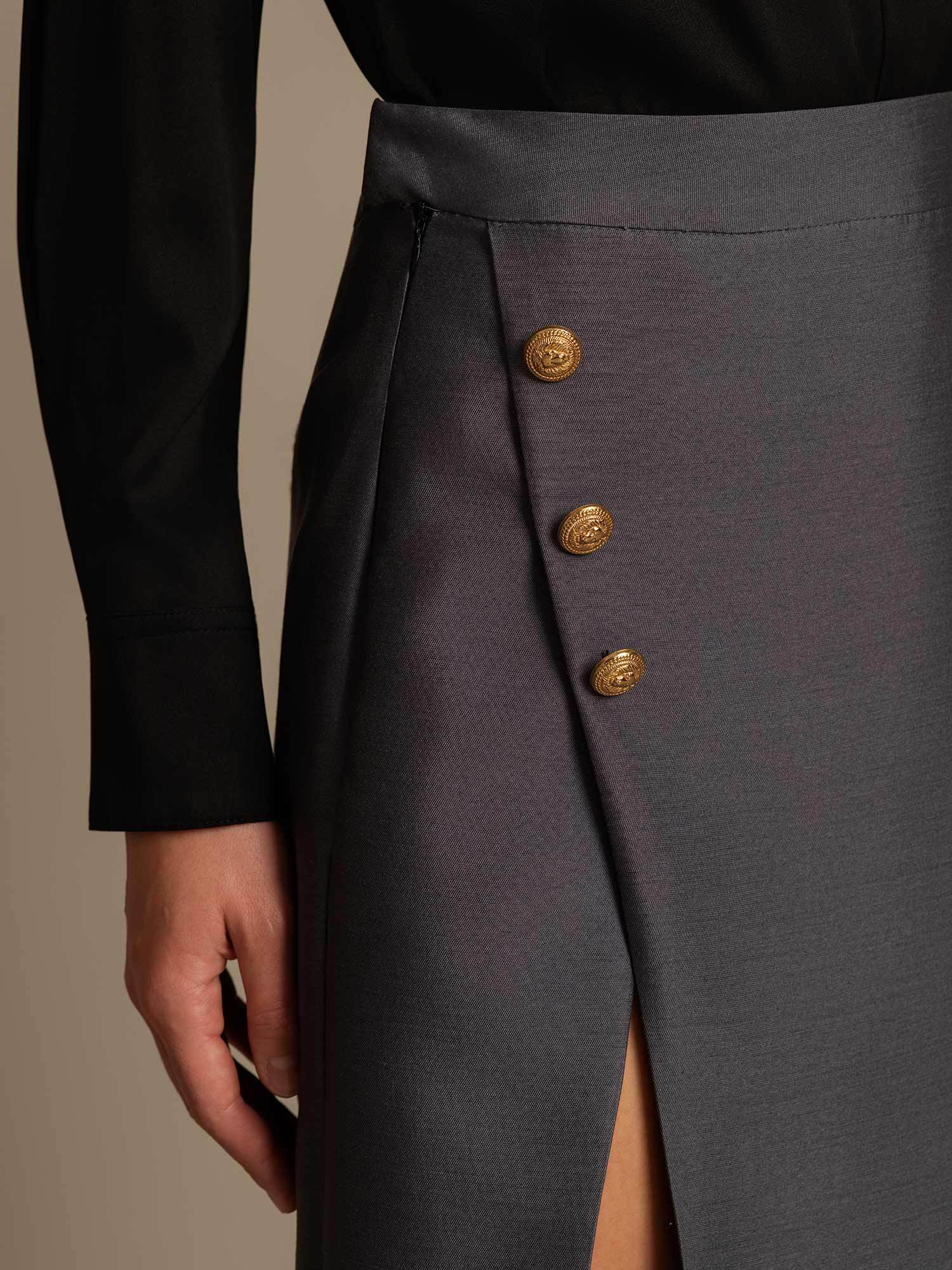 [Gris] SilkSilky-ES 32Momme Silk-Wool Blend Skirt 004,