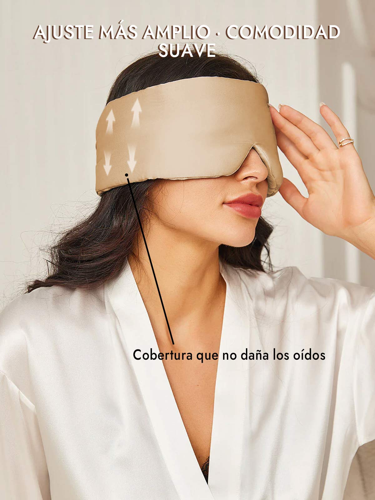 [Beige] SilkSilky-ES 19Momme Pure Silk Eye Mask 005