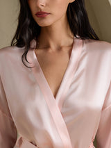[Rosa Claro] SilkSilky-ES 3/4 Sleeve Bata de mujer 004