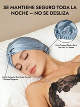 [Azul Acero] SilkSilky-ES Gorros De Dormir 006