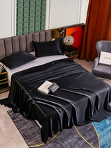 [Negro] SilkSilky-ES 25Momme Seda Pura Bedding Set 002