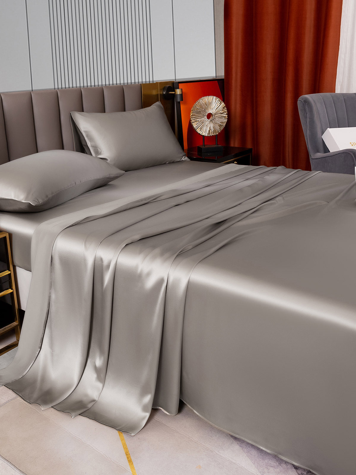 [Gris] SilkSilky-ES 22Momme Seda Pura Bedding Set 003