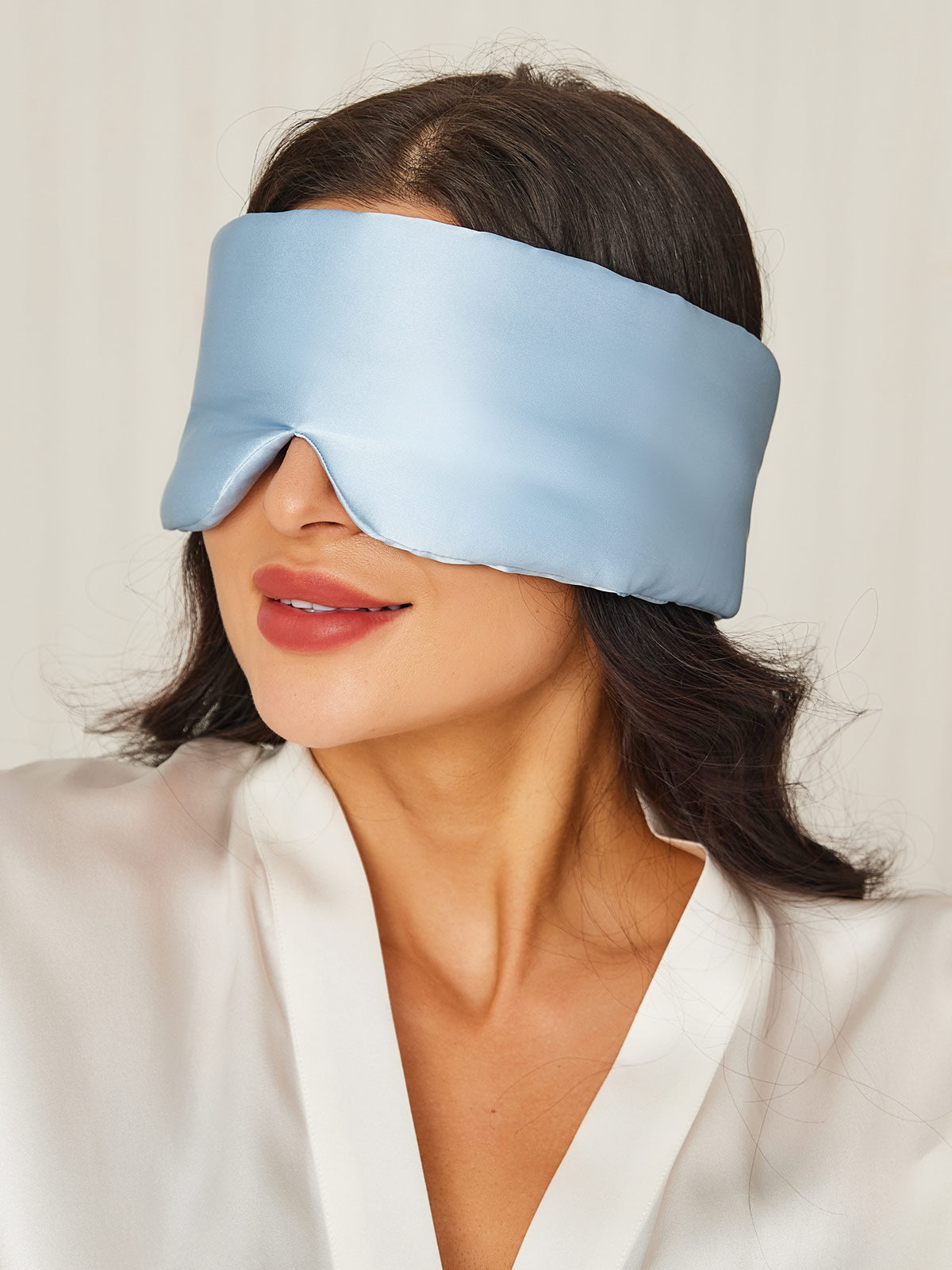 [Azul Claro] SilkSilky-ES 19Momme Pure Silk Eye Mask 001