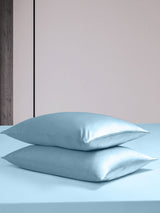 [Azul Claro] SilkSilky-ES 19Momme Juego de ropa de cama 005