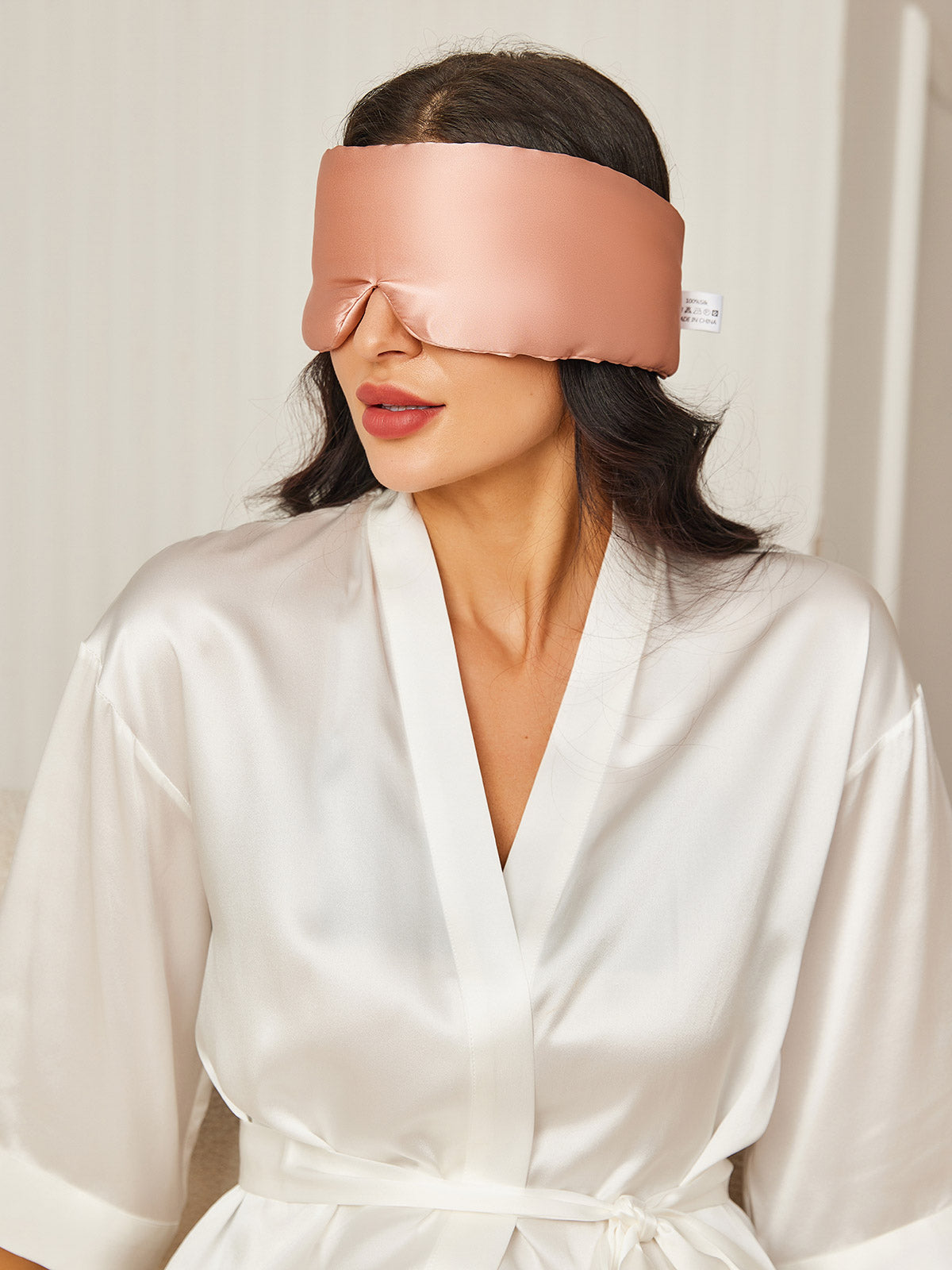 SilkSilky ES 19Momme Seda Pura Eye Mask Rosa 011